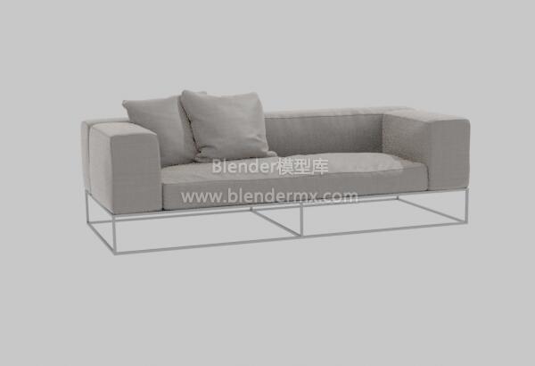 灰色现代长沙发