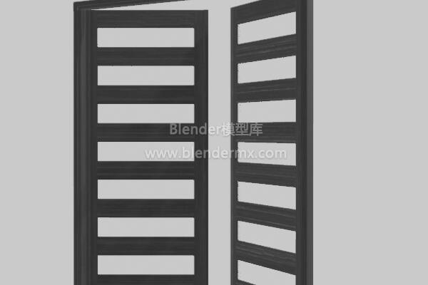 黑色现代栅格对开门