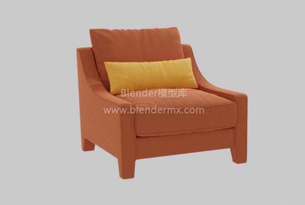 橙色单人沙发