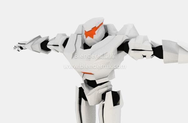 RIG lowpoly白色机器人
