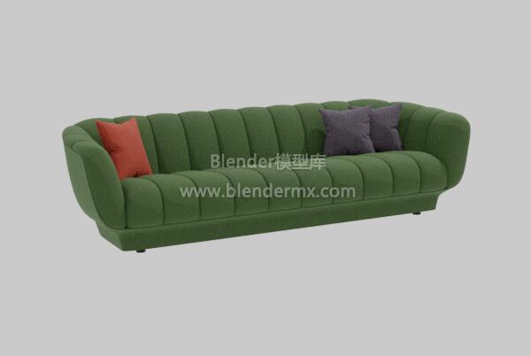 绿色长沙发