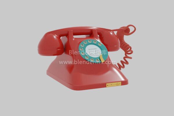 红色拨盘式电话机