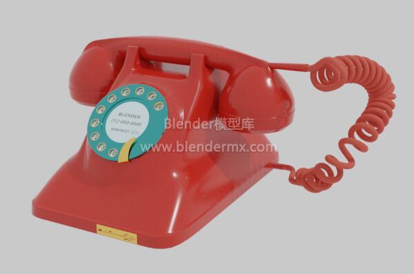 红色拨盘式电话机