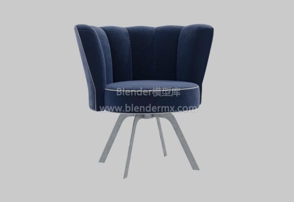 深蓝色单人圆形沙发椅子