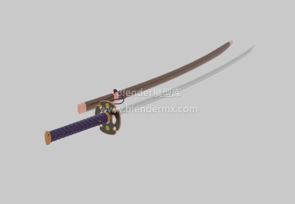 紫金色日本武士刀