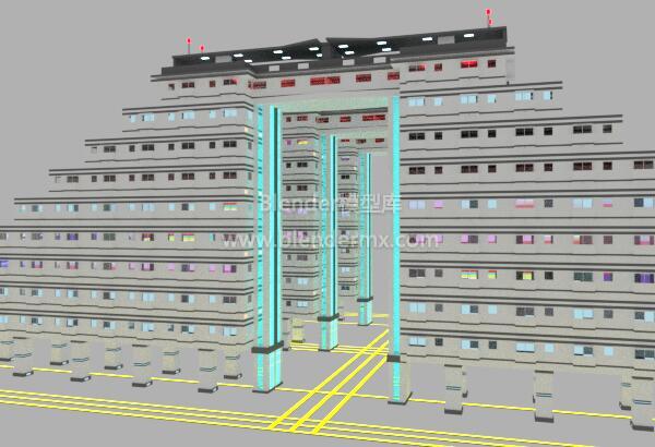 科幻梯形大楼大厦建筑