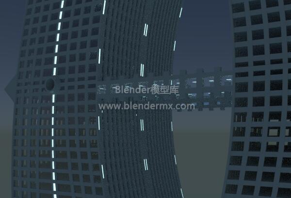 科幻双子大楼大厦建筑