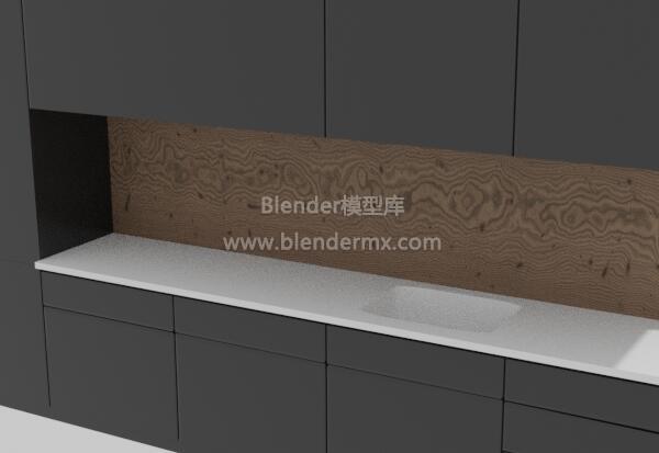 黑色整体厨房厨柜