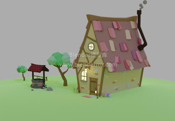 lowpoly卡通小屋