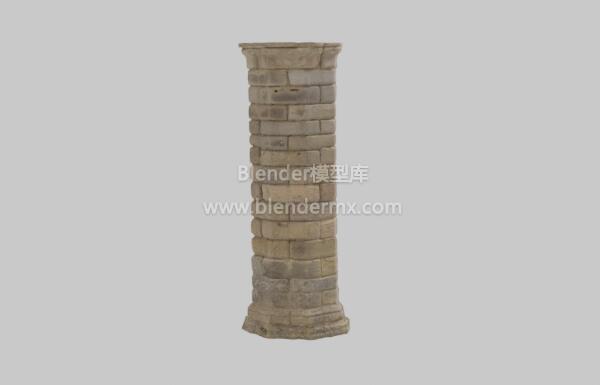 石砌扶壁柱子