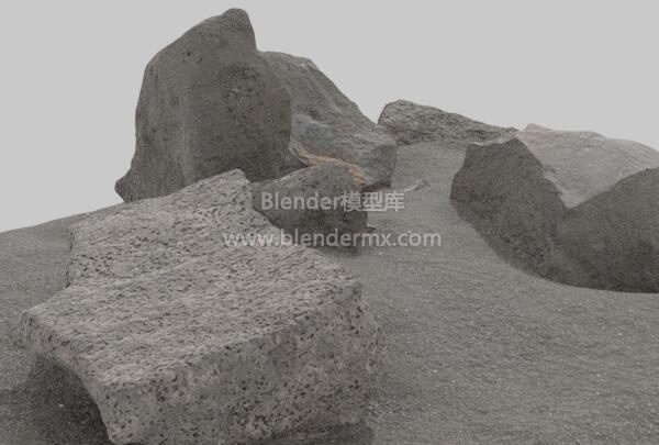 冰岛沙滩岩石块