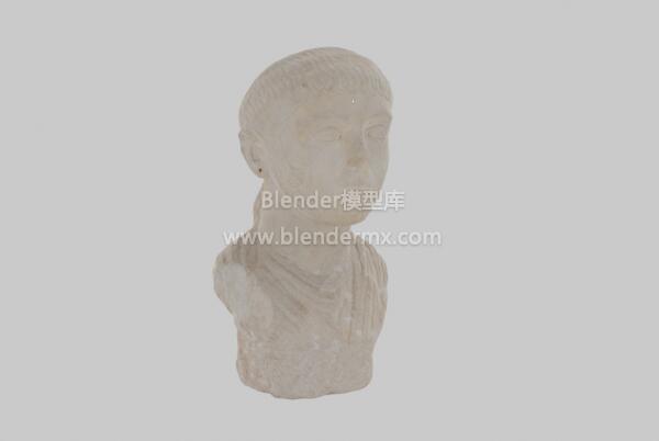 破损罗马石刻半身头雕像