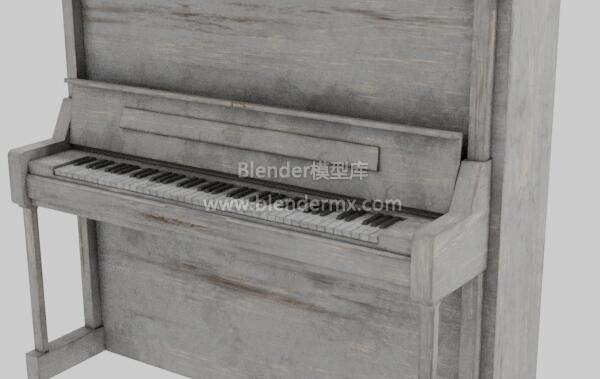 白色旧木立式钢琴