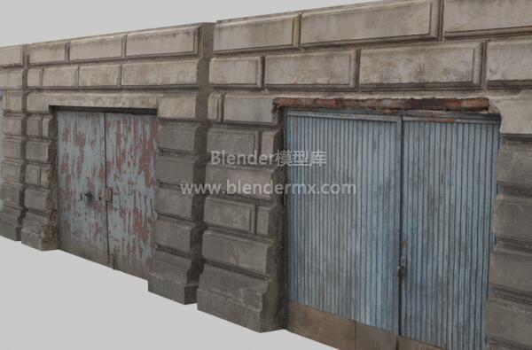 旧水泥铁门套墙壁