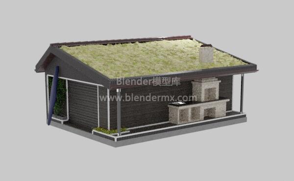 植草皮坡顶房屋