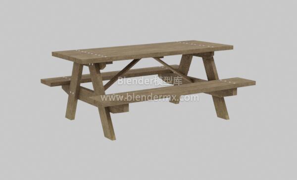 野餐木长条桌子椅