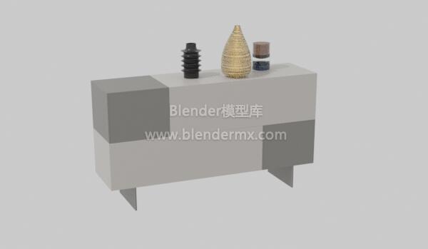 灰色餐具柜边柜子