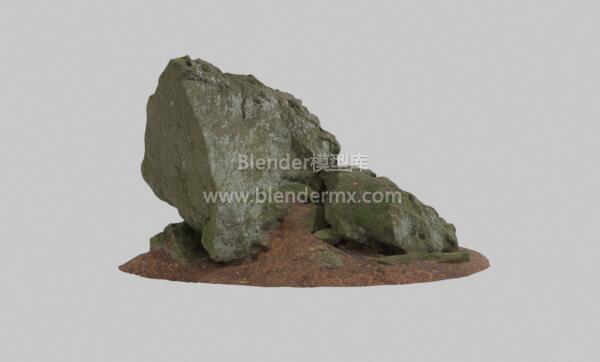 粗糙苔藓石头岩石块