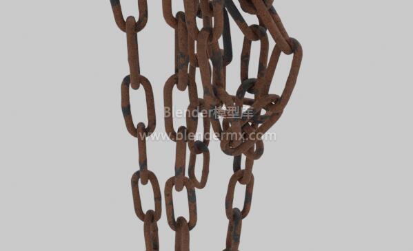 缠绕生锈铁锁链