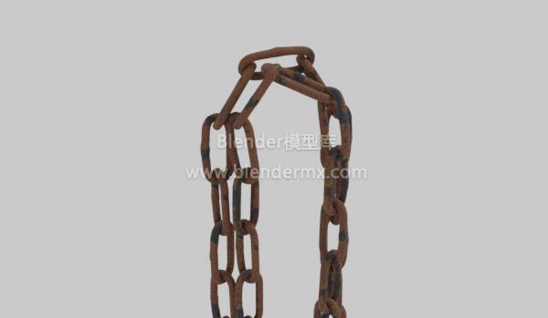 挂起缠绕生锈铁锁链
