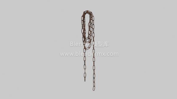 悬挂缠绕生锈铁锁链