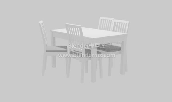 白色宜家餐桌子椅子