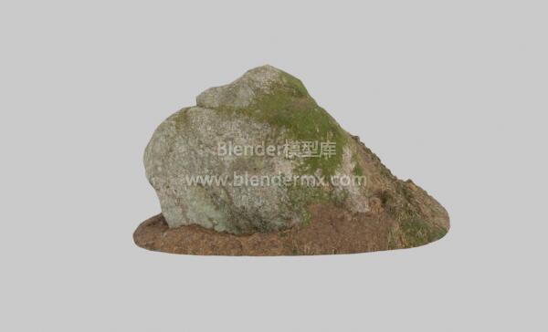 棱角苔藓石头岩石块