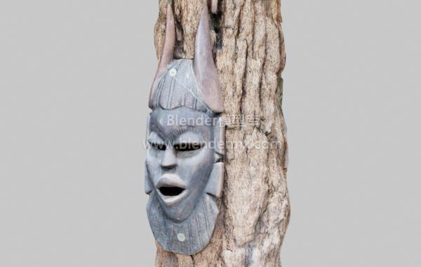 非洲树皮面具