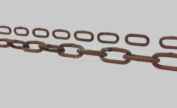 两条生锈铁链锁链