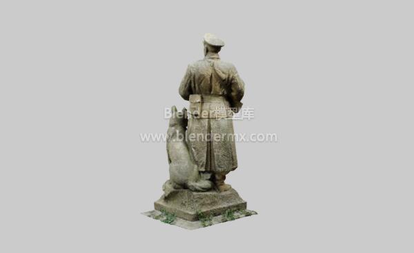 边防士兵雕塑石像