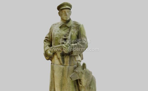 边防士兵雕塑石像
