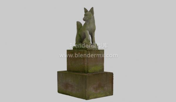 日本狐狸石刻雕塑