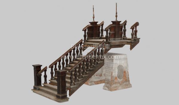 旧木质阶梯楼梯
