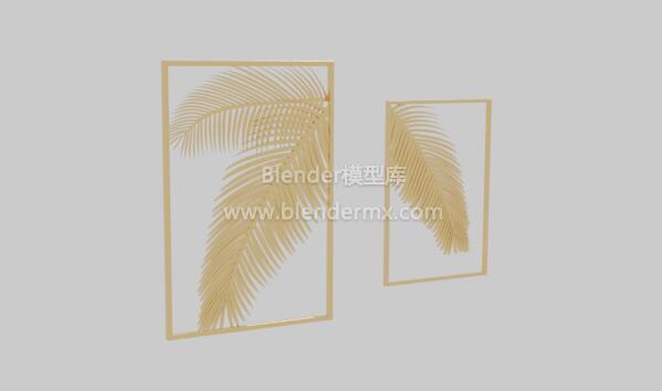 金色棕榈叶子装饰画框