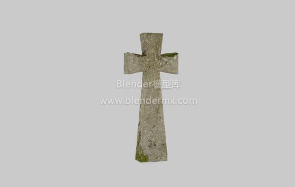 青苔藓十字架墓碑