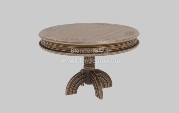 复古维多利亚木圆桌子