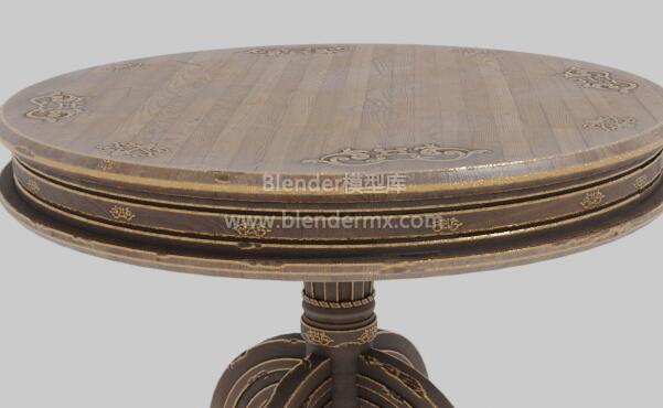 复古维多利亚木圆桌子