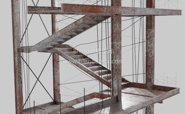 生锈钢结构楼梯
