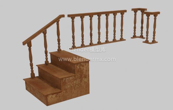 木质楼梯台阶栏杆
