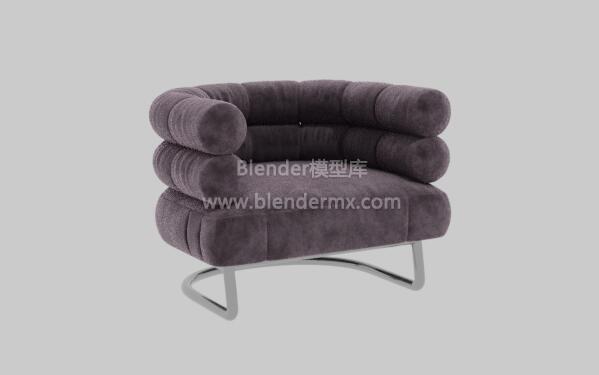 紫色绒单人沙发