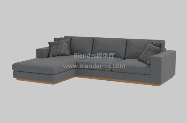 灰色L形沙发