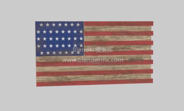 污渍木质美国国旗