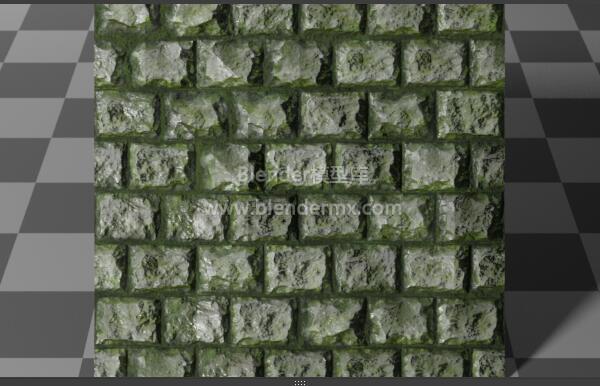 青苔藓石砖砌墙壁