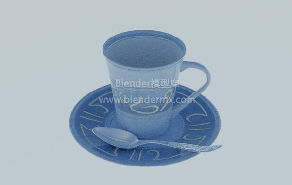 蓝色茶杯碟子盘子