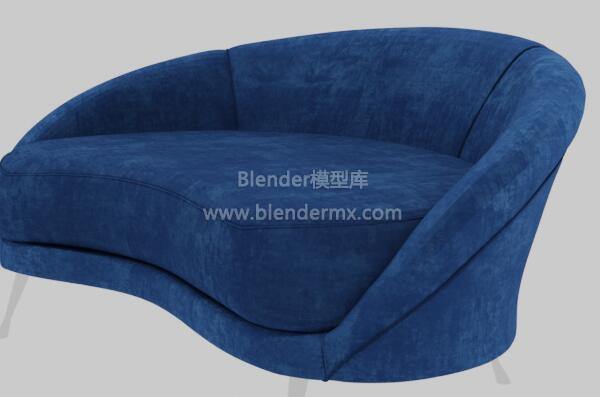 蓝色弯月沙发