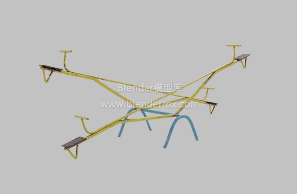公园游乐场生锈跷跷板