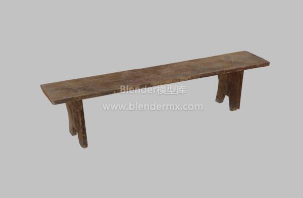 陈旧木质长条凳子