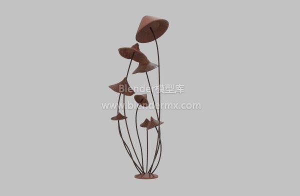 深棕色蘑菇雕塑装饰品摆件