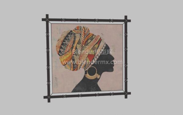 非洲女性肖像画绘画油画装饰画框挂画