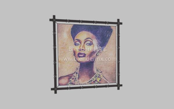 非洲女性绘画油画装饰画框挂画